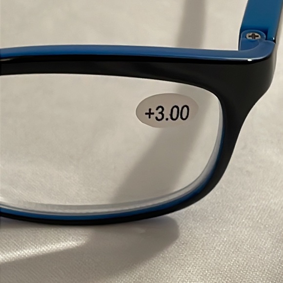 Modfans Reading Glasses +3.00 Black & Blue Frames NEW! - Picture 5 of 8